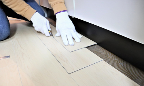 タイル施行の写真